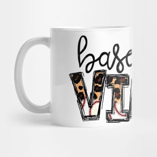 Baseball Vibes Leopard   Baseball Mom Mug